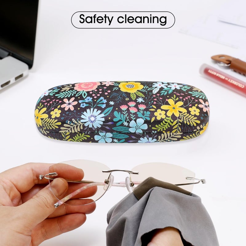 PERFECTSIGHT Store Hard Shell Eyeglasses Case, PU Leather Protective Glasses Case, Cute Eyeglass Case for Women Men Girls - Image 4